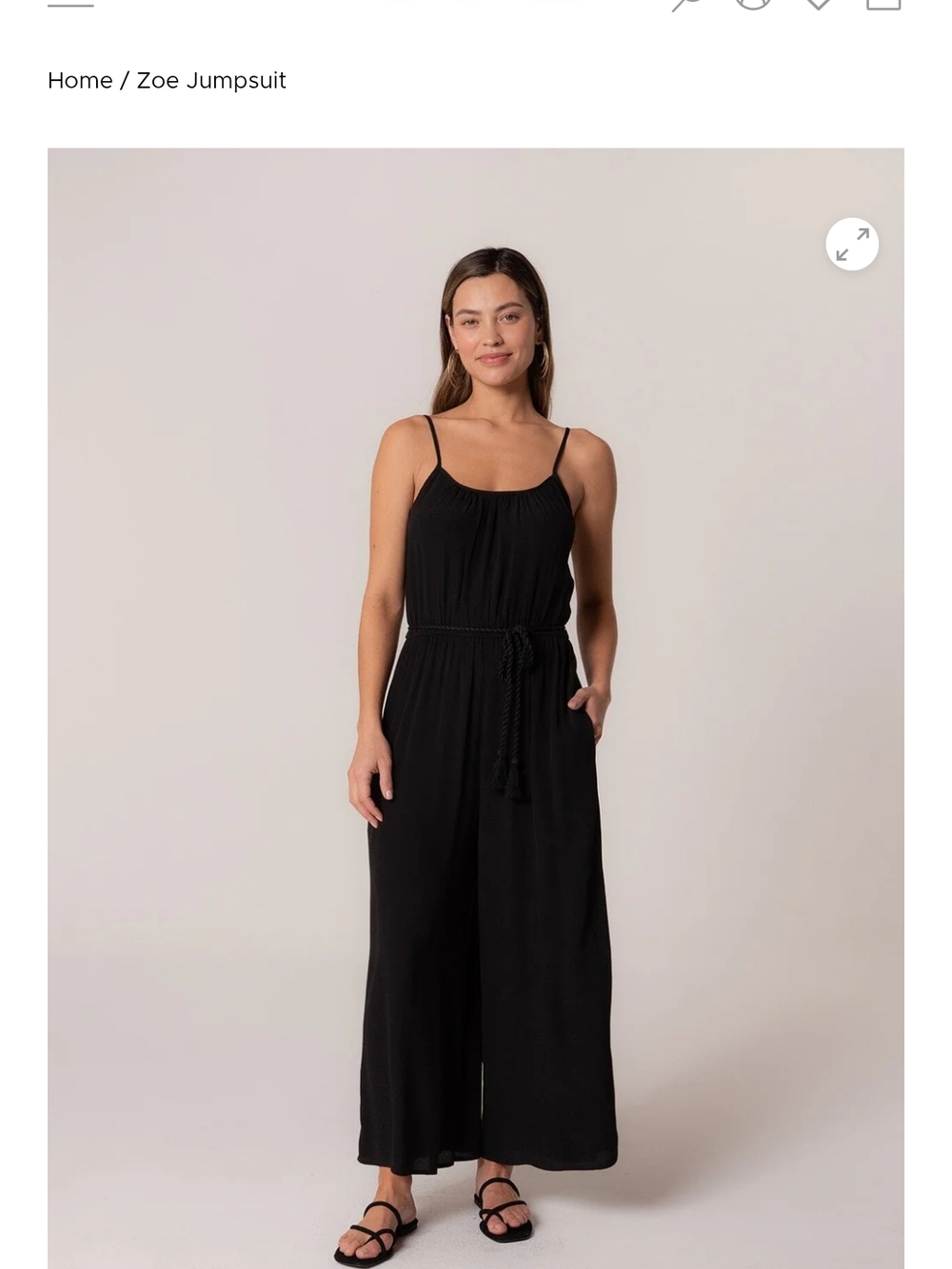 lovestitch Black Spaghetti-Strap Wide-Leg Jumpsuit